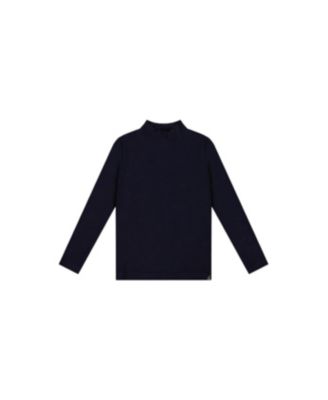 Little and Big Girl 6-14 Brushed Rib Mock Neck Top