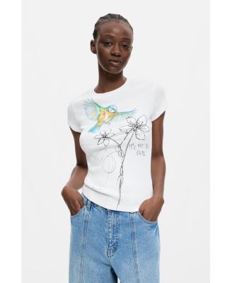 Women's Printed Flower T-shirt