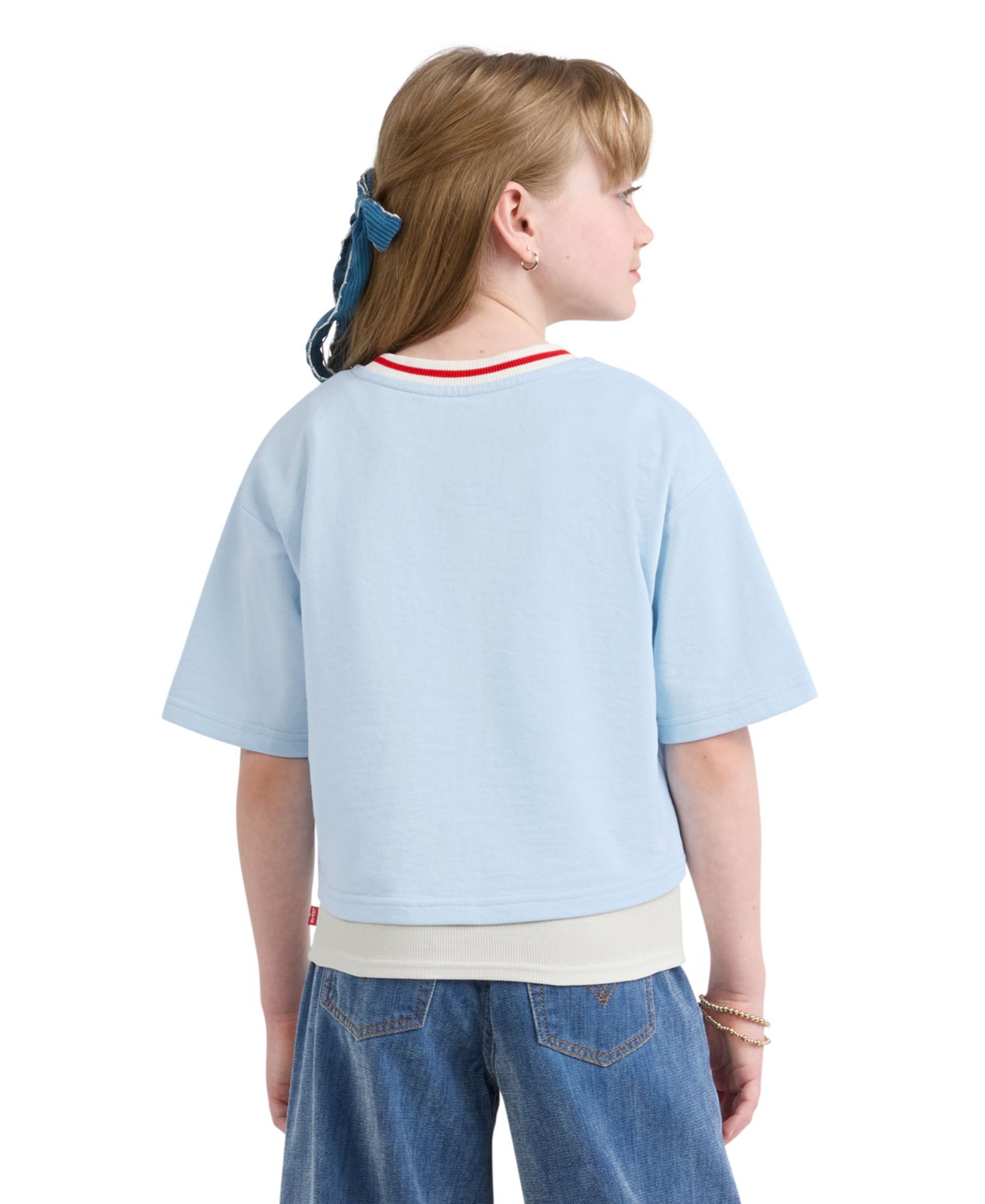 Футболка Levi's Layered Short-Sleeve T-Shirt для девочек, цвет: Angels Falls — фото 4