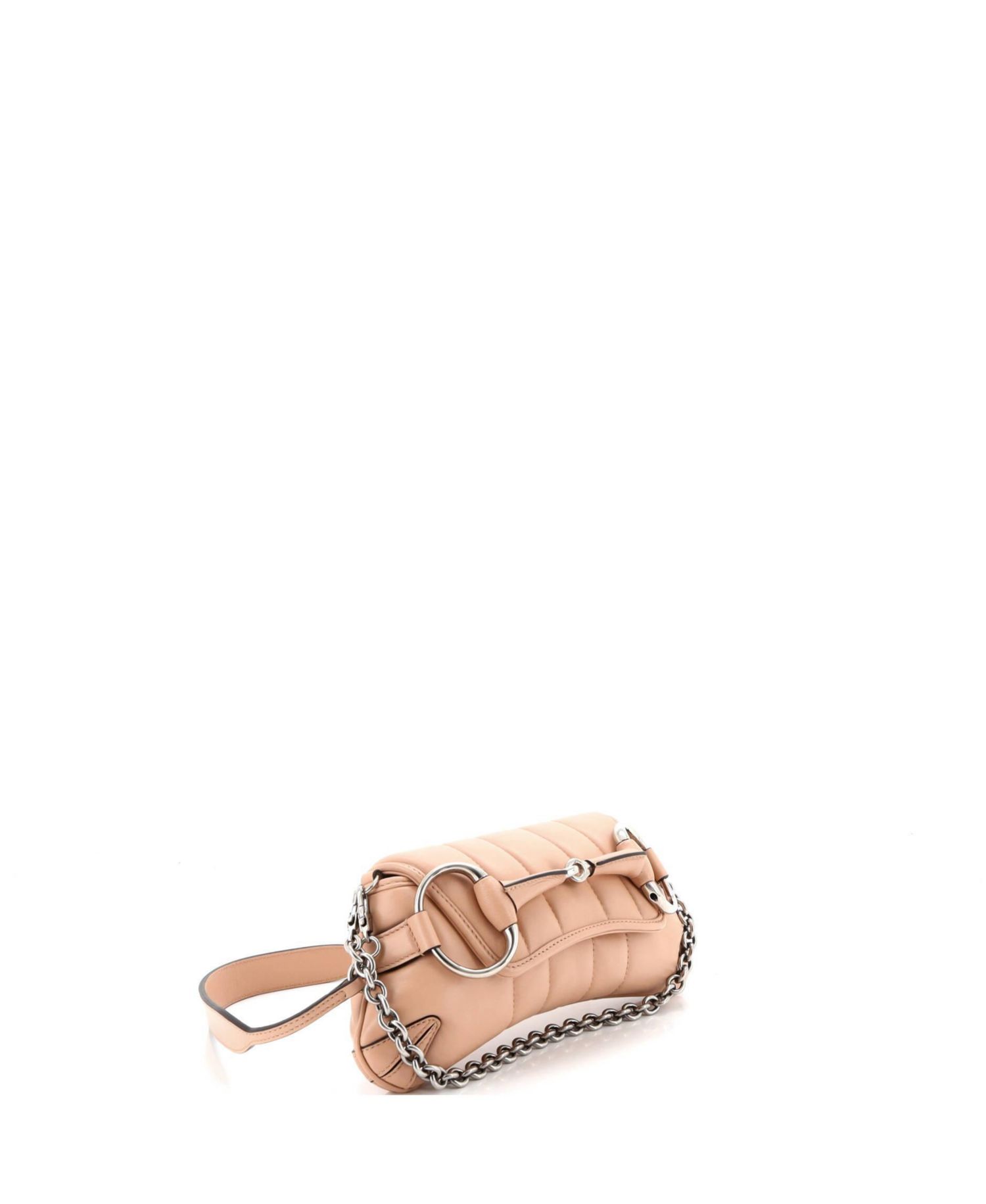 Small Horsebit Chain Shoulder Bag Vertical Quilted Leather