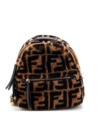 Mini Zip Backpack Zucca Shearling