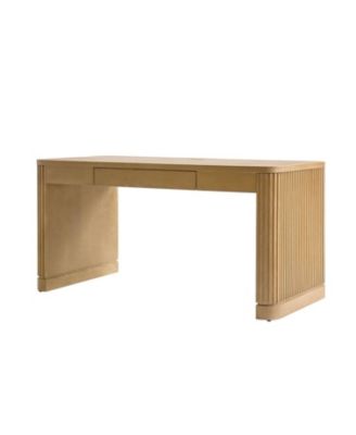 Damaris Aranza 60"W Solid Wood Base Fluted Desk with Cable Management
