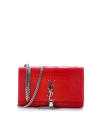 Medium Classic Monogram Tassel Crossbody Bag Embossed Leather