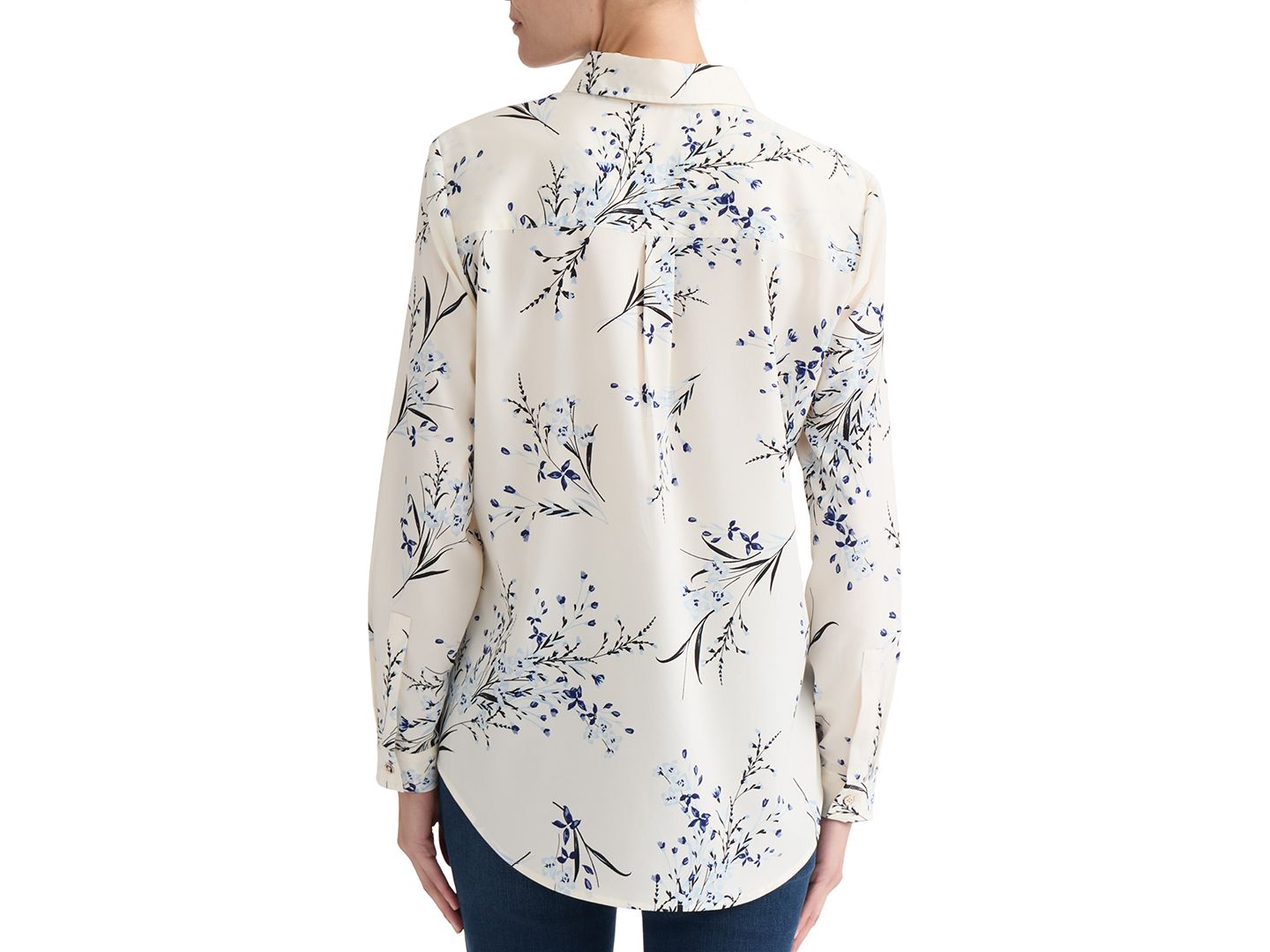 Женская рубашка Jones New York Printed Collared, цвет: Белый песочный разноцветный — фото 4
