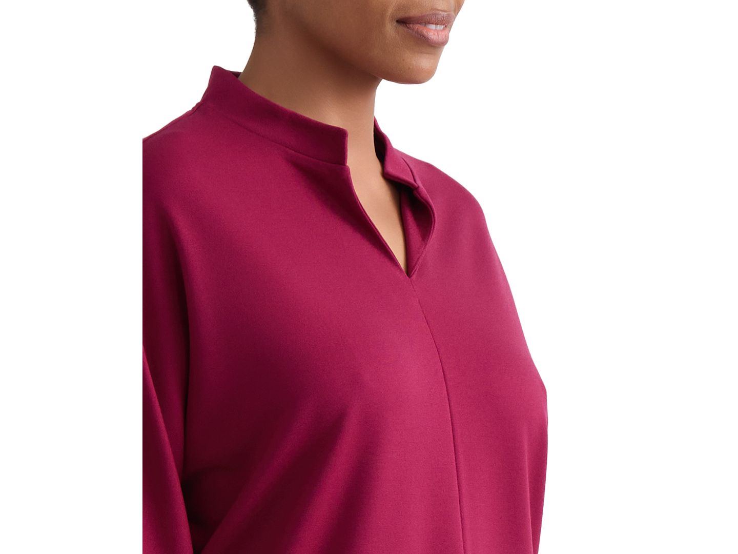 Женский топ Jones New York Johnny Collar Top, цвет: Ягодный красный — фото 3