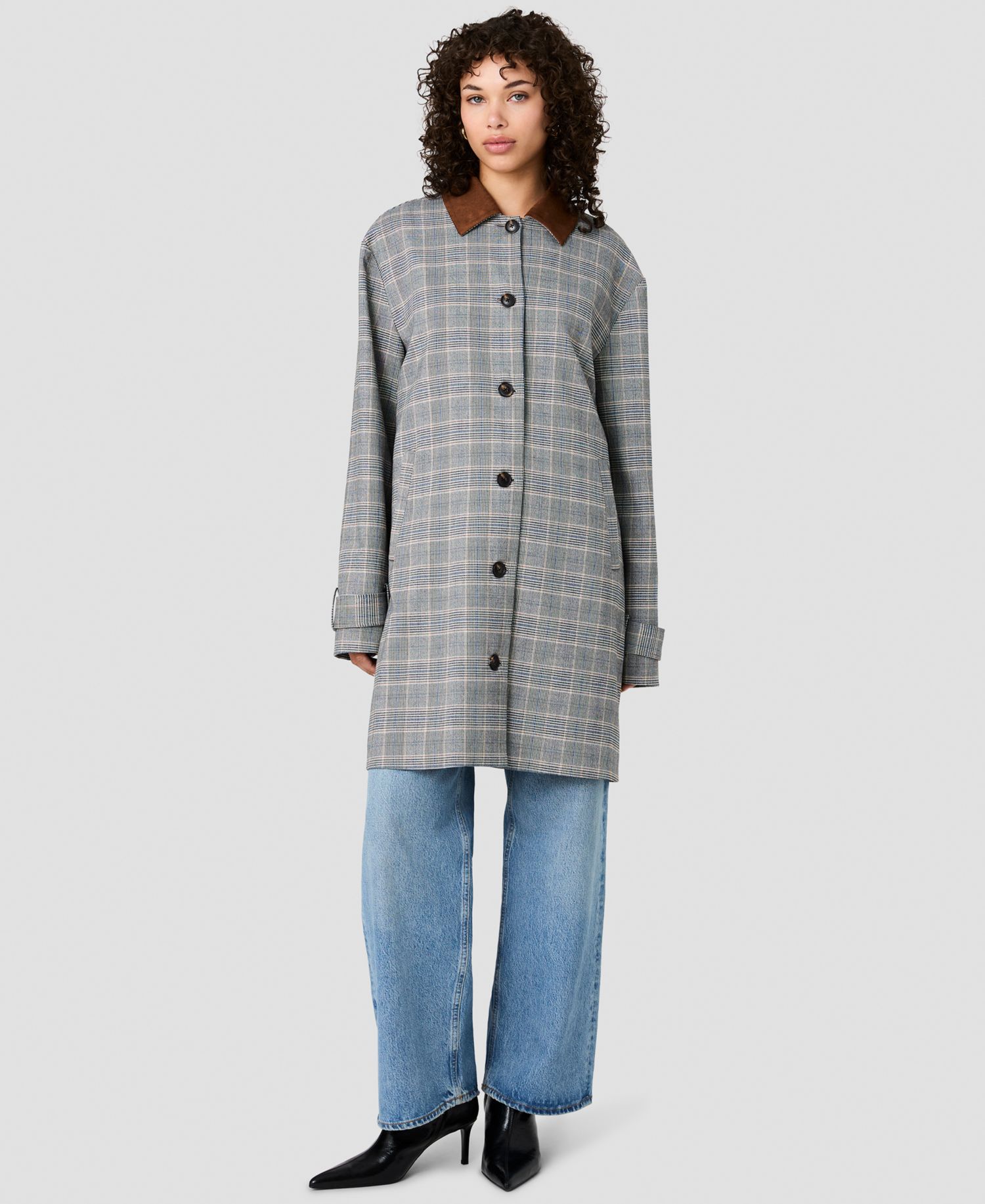 Women's Collared Relaxed Oversized Midi Jacket