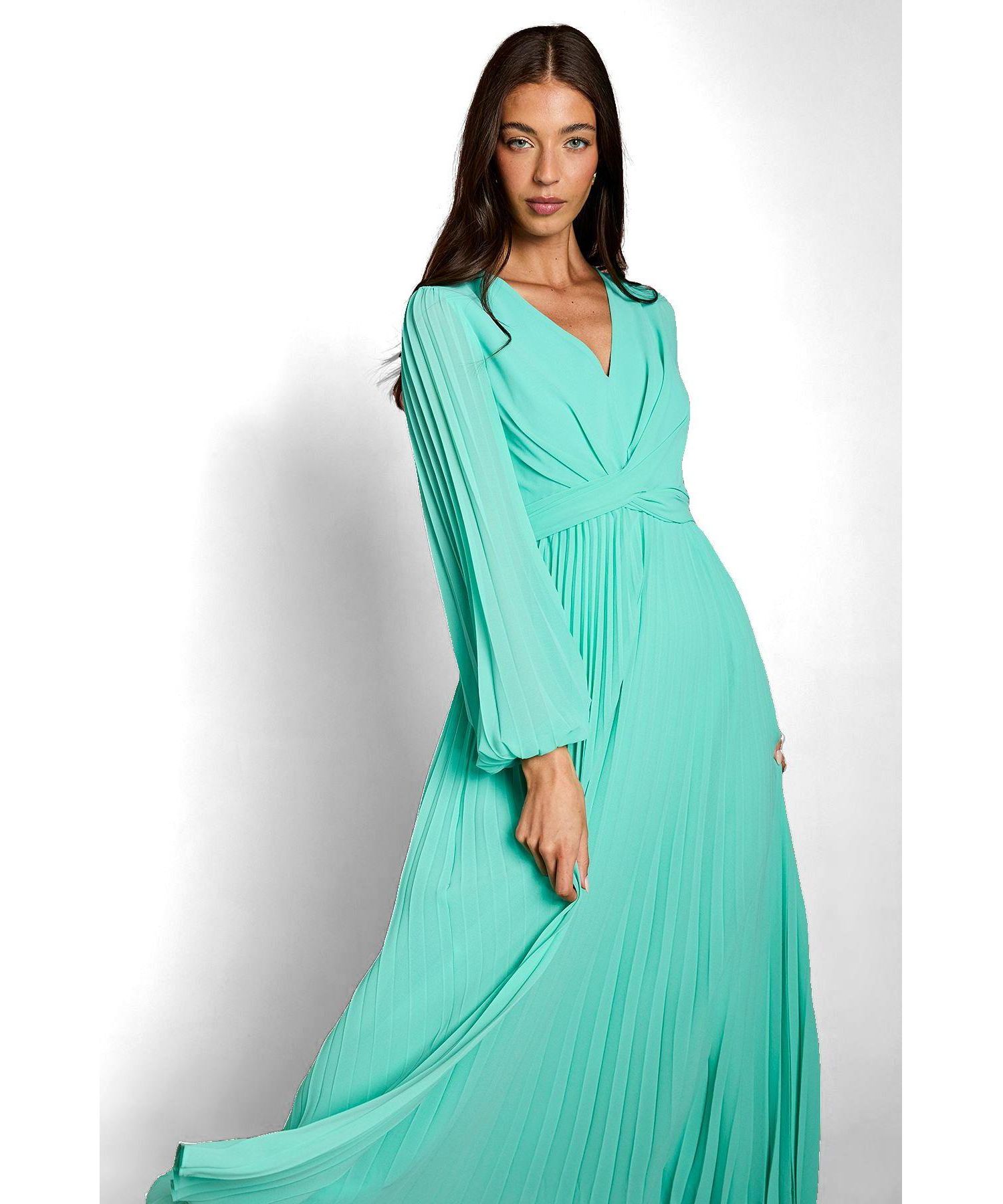 Women's Pleated Wrap Dress