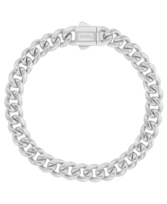 Quiksilver Men's Platinum-Plated Miami Cuban Chain Bracelet - Platinum