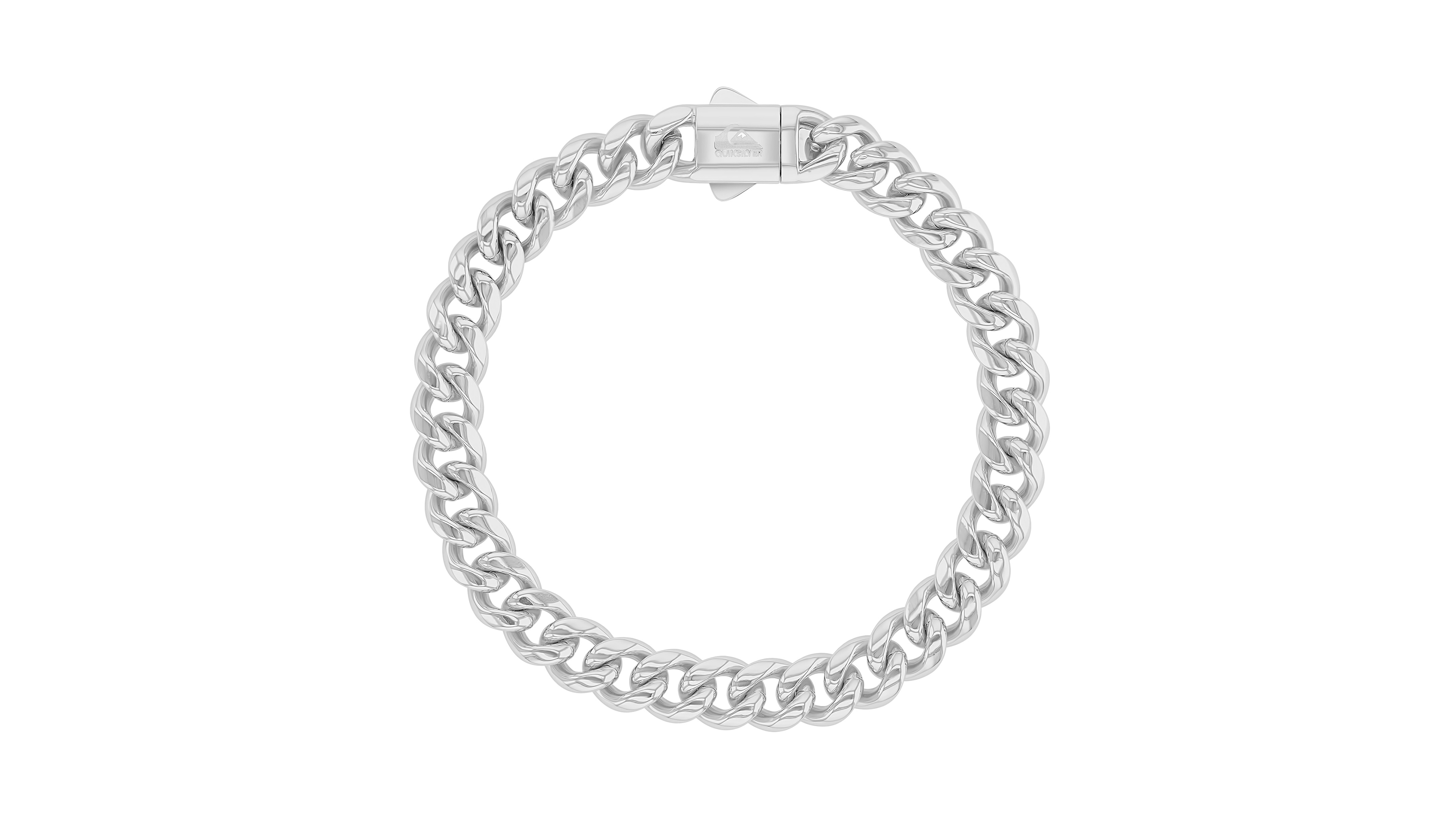 Quiksilver Men's Platinum-Plated Miami Cuban Chain Bracelet