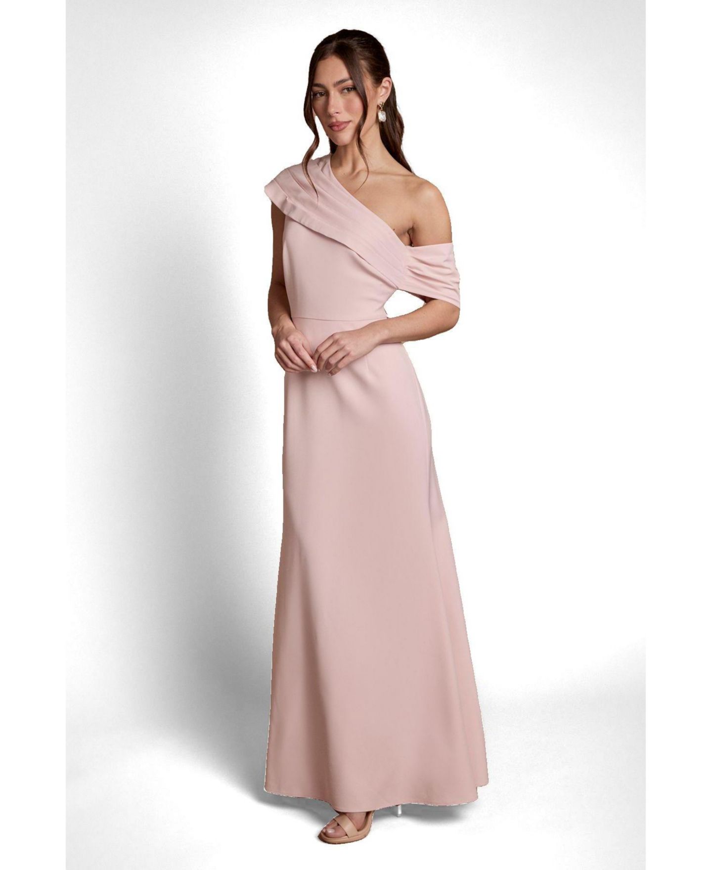 Женское платье Coast One-Shoulder Asymmetric Maxi, цвет: Пудровый — фото 2