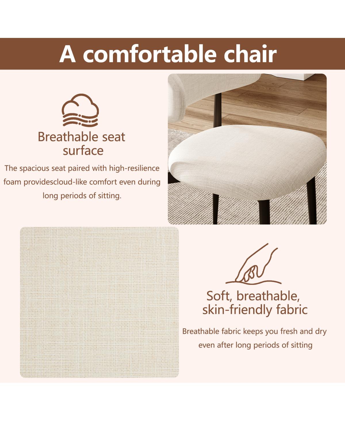 Streamdale Furniture Set of 2 Modern Upholstered Dining Chairs