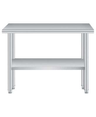 Stainless Steel Prep Table, 30 x 60 Inches, with Rounded-Corner, Adjustable Undershelf