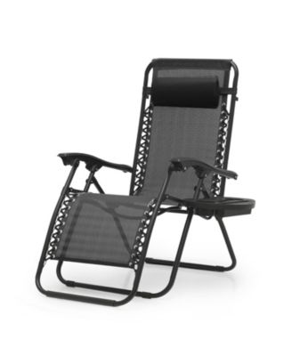 Zero Gravity Lounge Chair Folding Recliner Cup Holder Tray