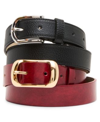 Top Stitched Center Bar Hardware 2-Pack Belt Set