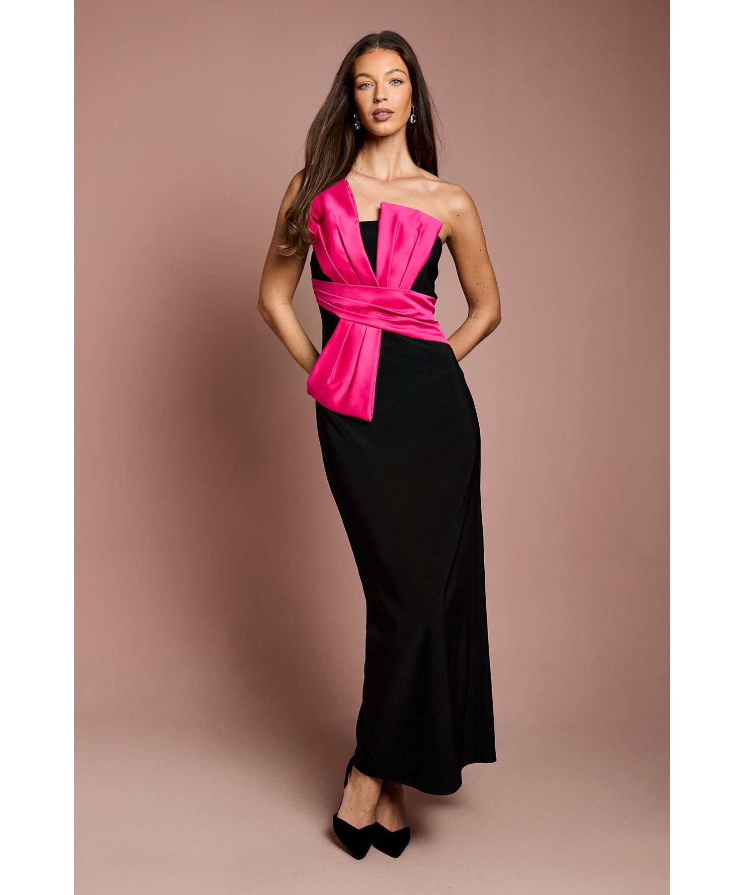 Women's Bandeau Sash Detail Maxi Dress