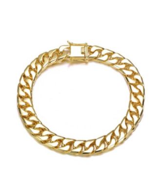 Timeless Men's 14K Gold Plated Curb Link Chain Bracelet
