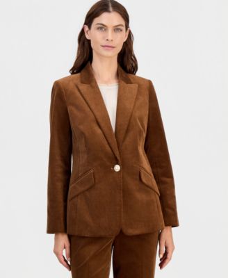 Women's Single-Button Corduroy Jacket