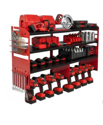 Power Tool Organizer Wall Mount Metal Rack Drill Holder Charging Station