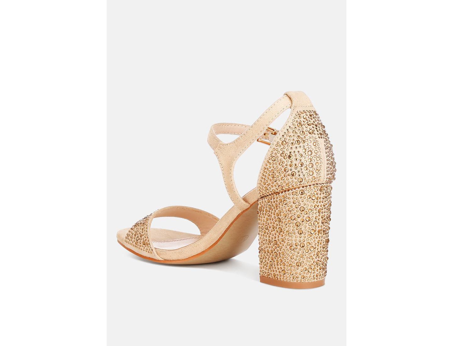 Женские сандалии Rag & Co Navoli Rhinestones Embellished, цвет: Светлый бежевый — фото 9