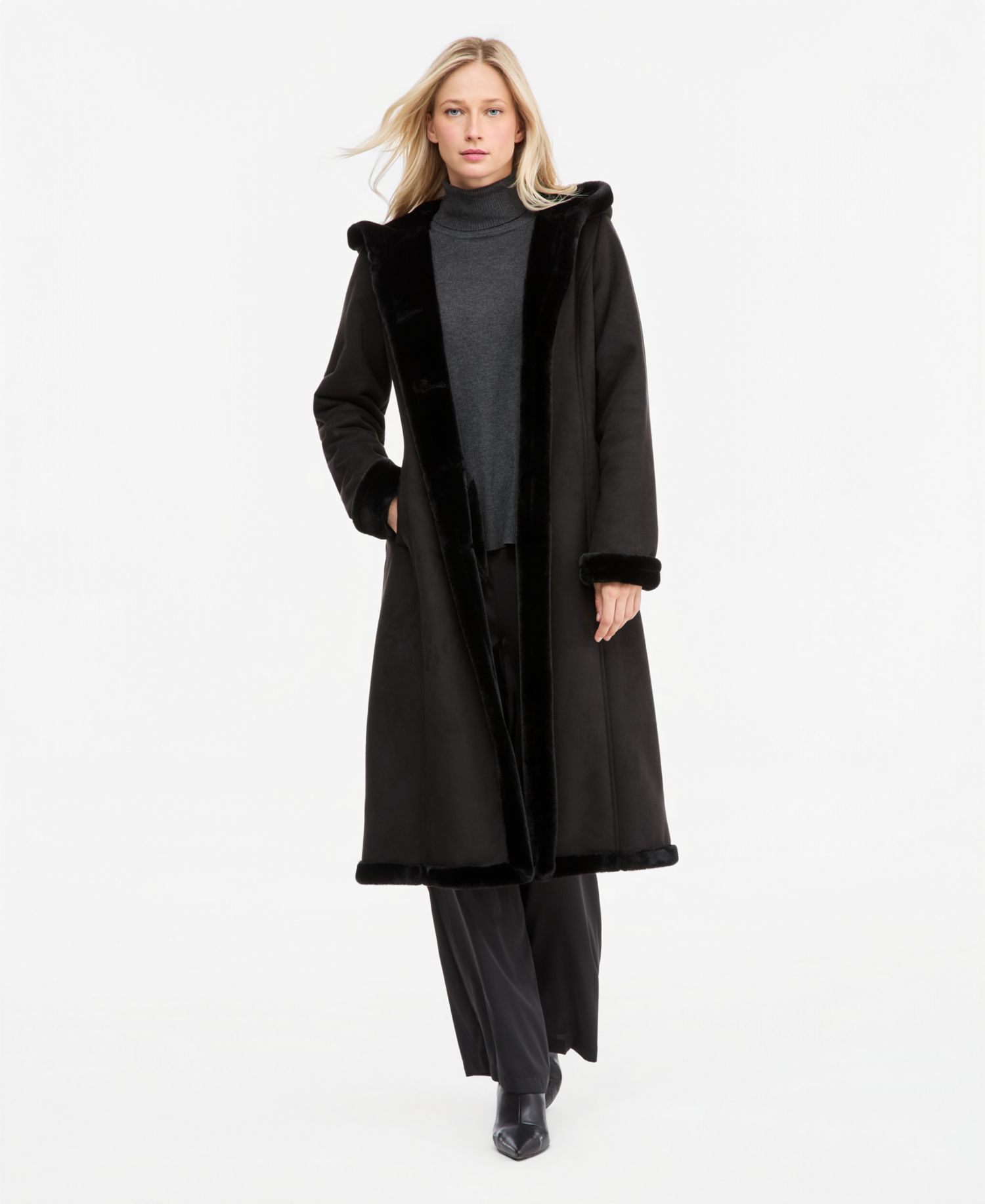 Women's Maxi Faux Shearling Coat