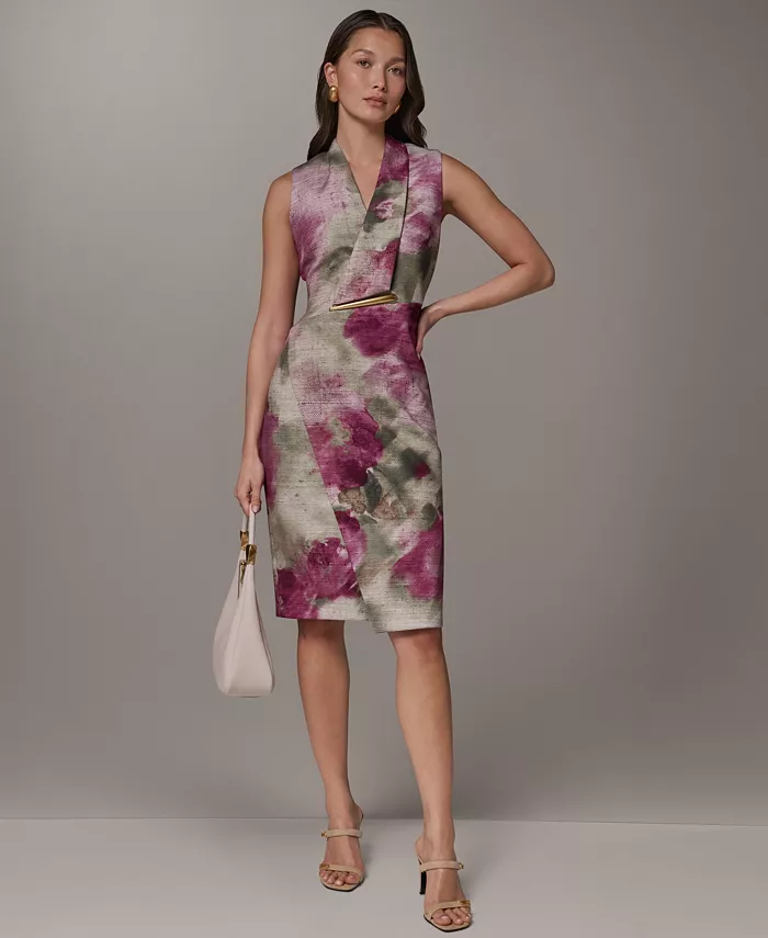 Women's Floral Sheath Hardware Dress - thumbnail 2