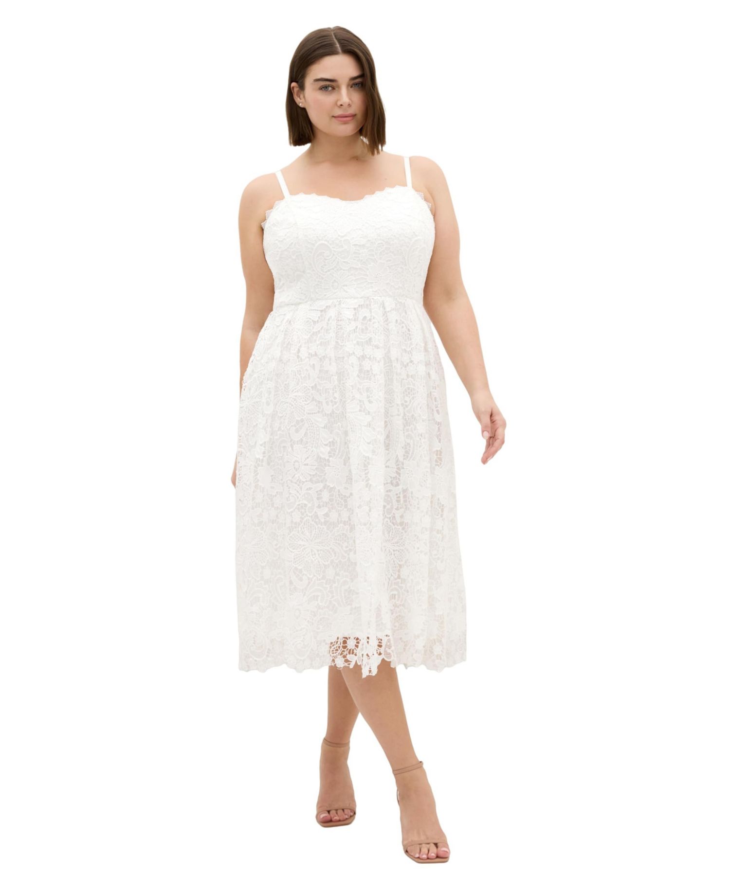 Women's Scarlet Lace Midi Dress