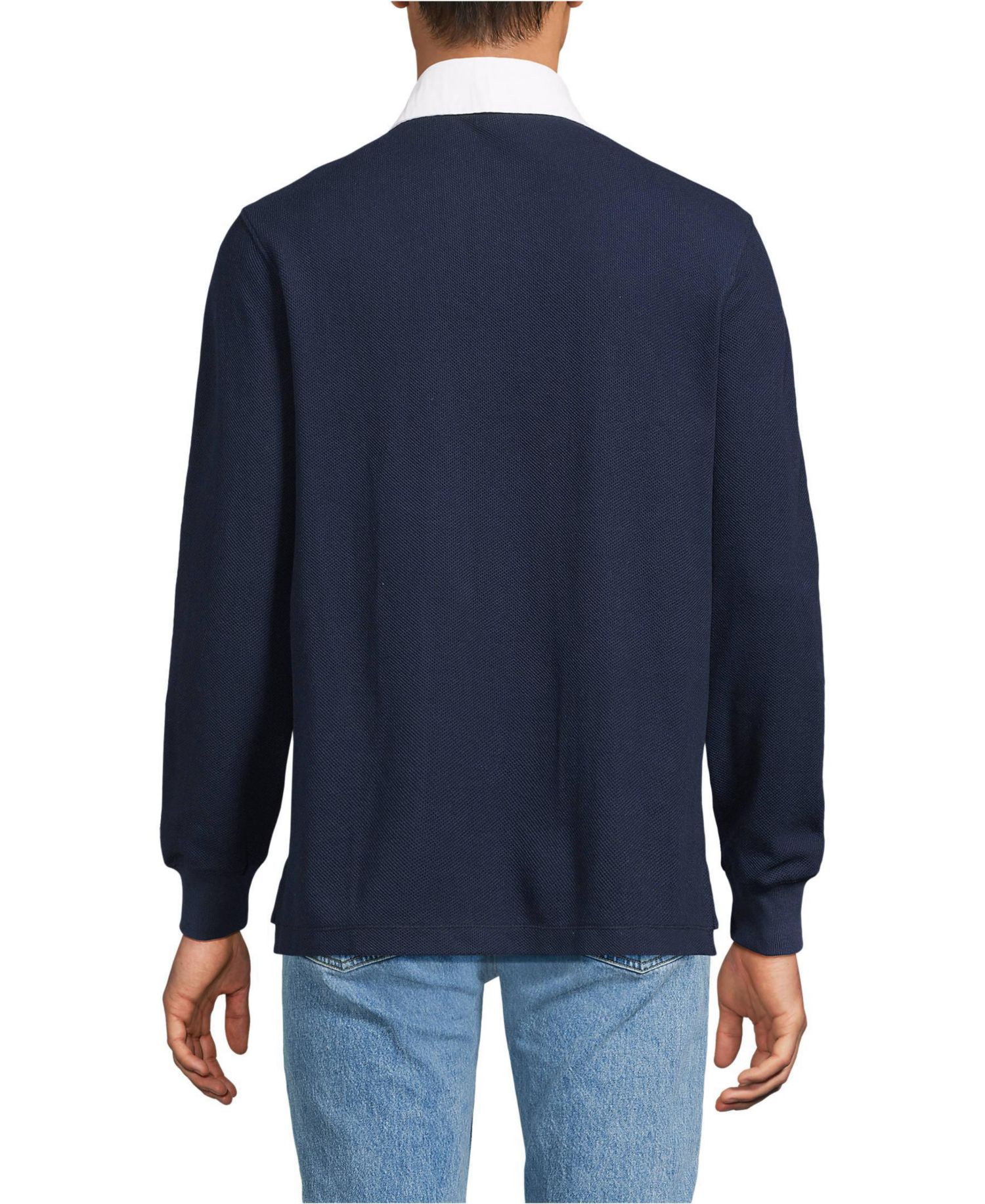 Men's Long Sleeve Honeycomb Pique Rugby
