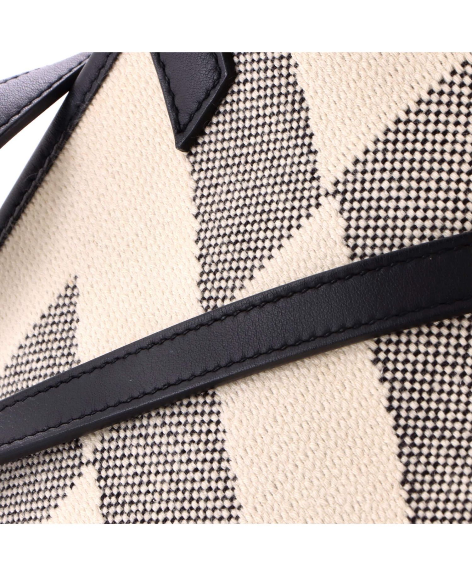 27 Cabas H en Biais Tote Canvas with Leather