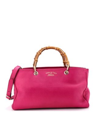 Medium Bamboo Shopper Tote Leather