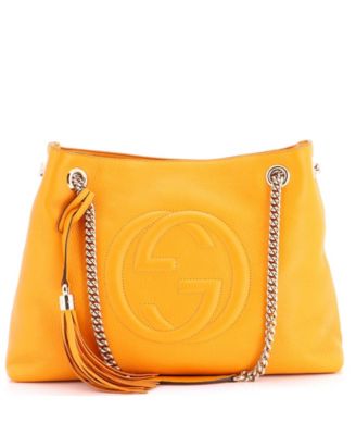 Large Soho Chain Strap Shoulder Bag Leather