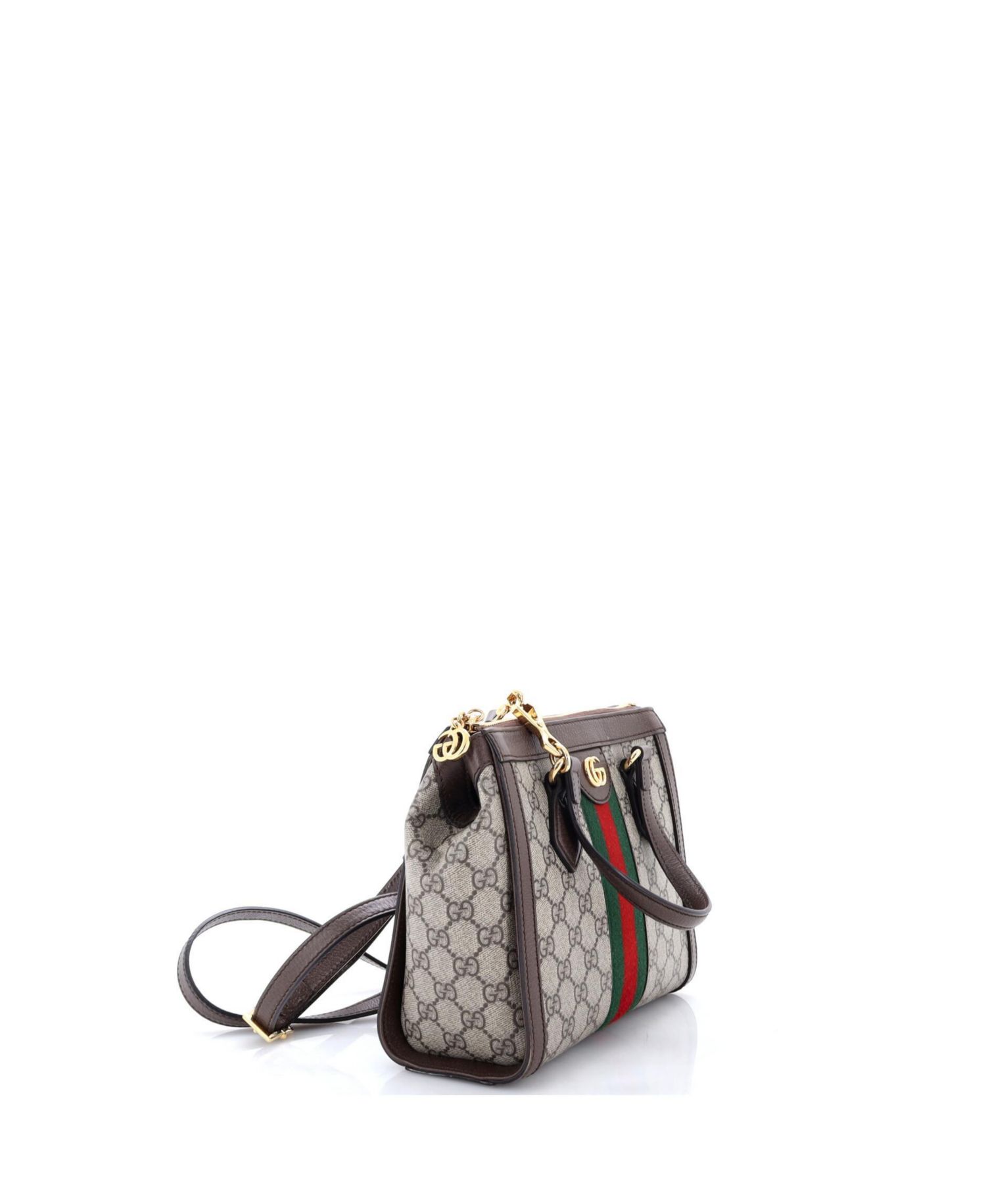 Small Ophidia Top Handle Tote GG Coated Canvas