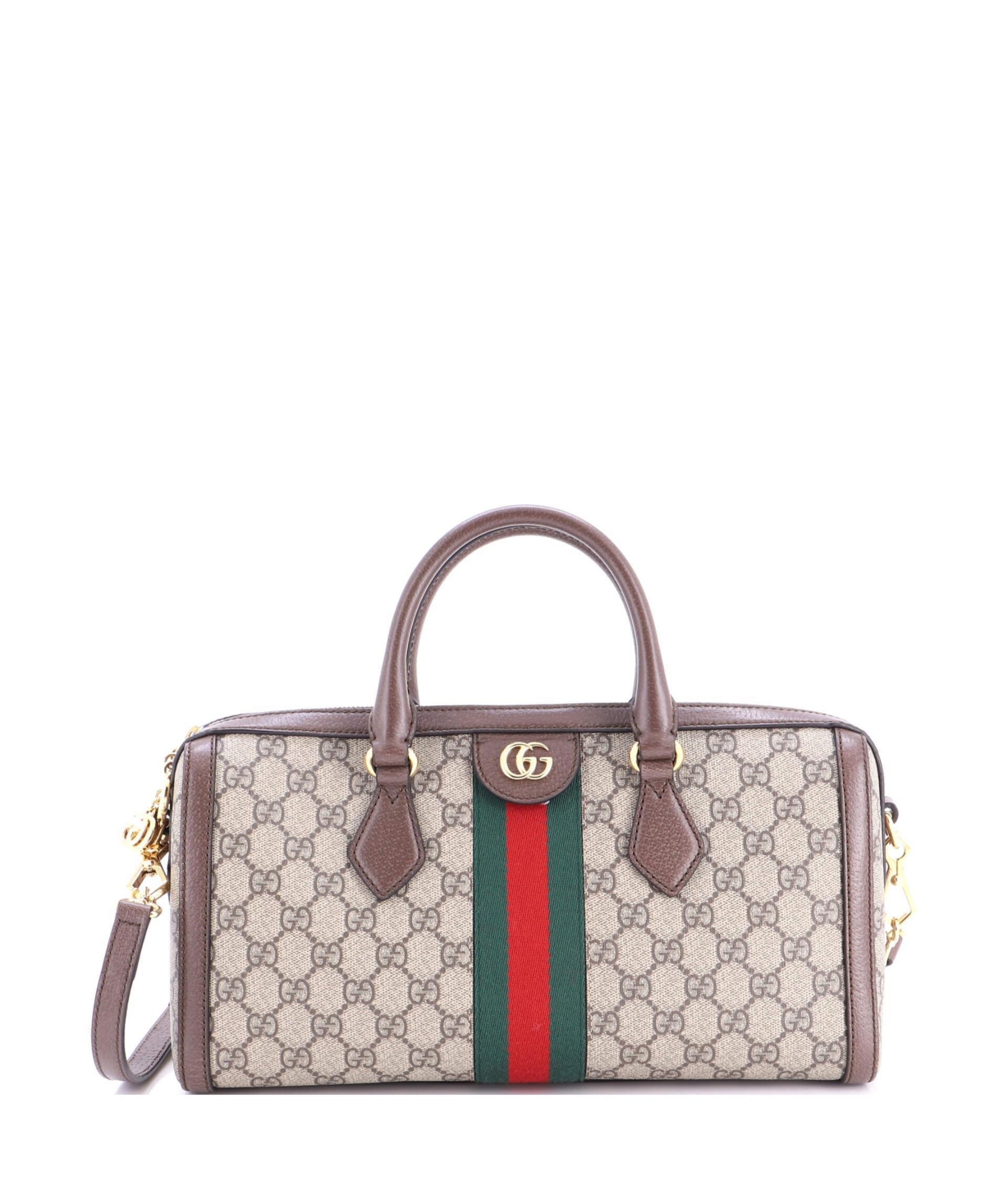 Pre-Owned Gucci Medium Ophidia Boston Bag Gg Coated Canvas
