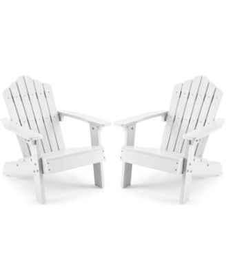 Set of 2 Kids HIPS Outdoor Adirondack Chairs with Tilted High Backrest