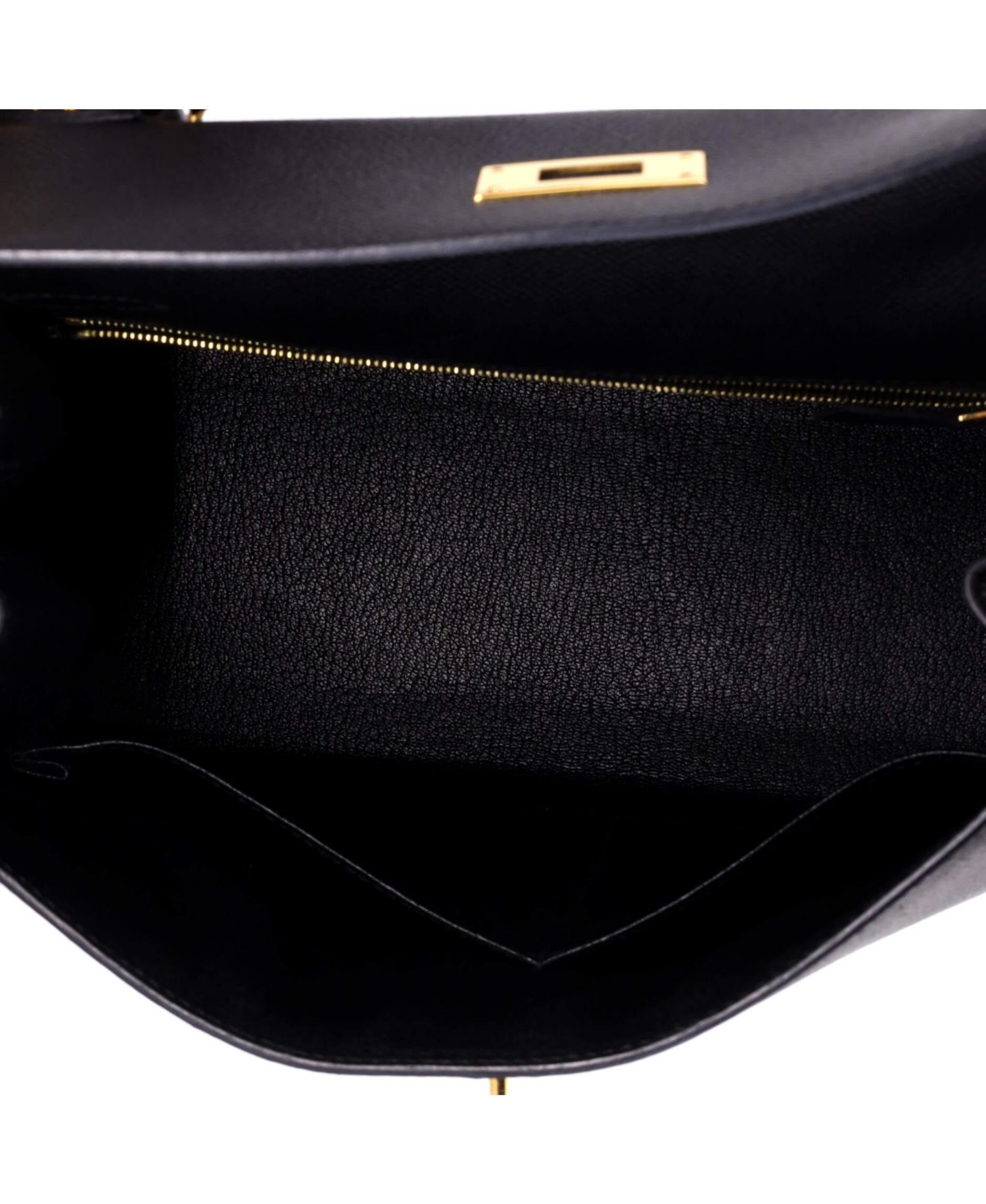 Kelly 28 Handbag Black Epsom with Gold Hardware
