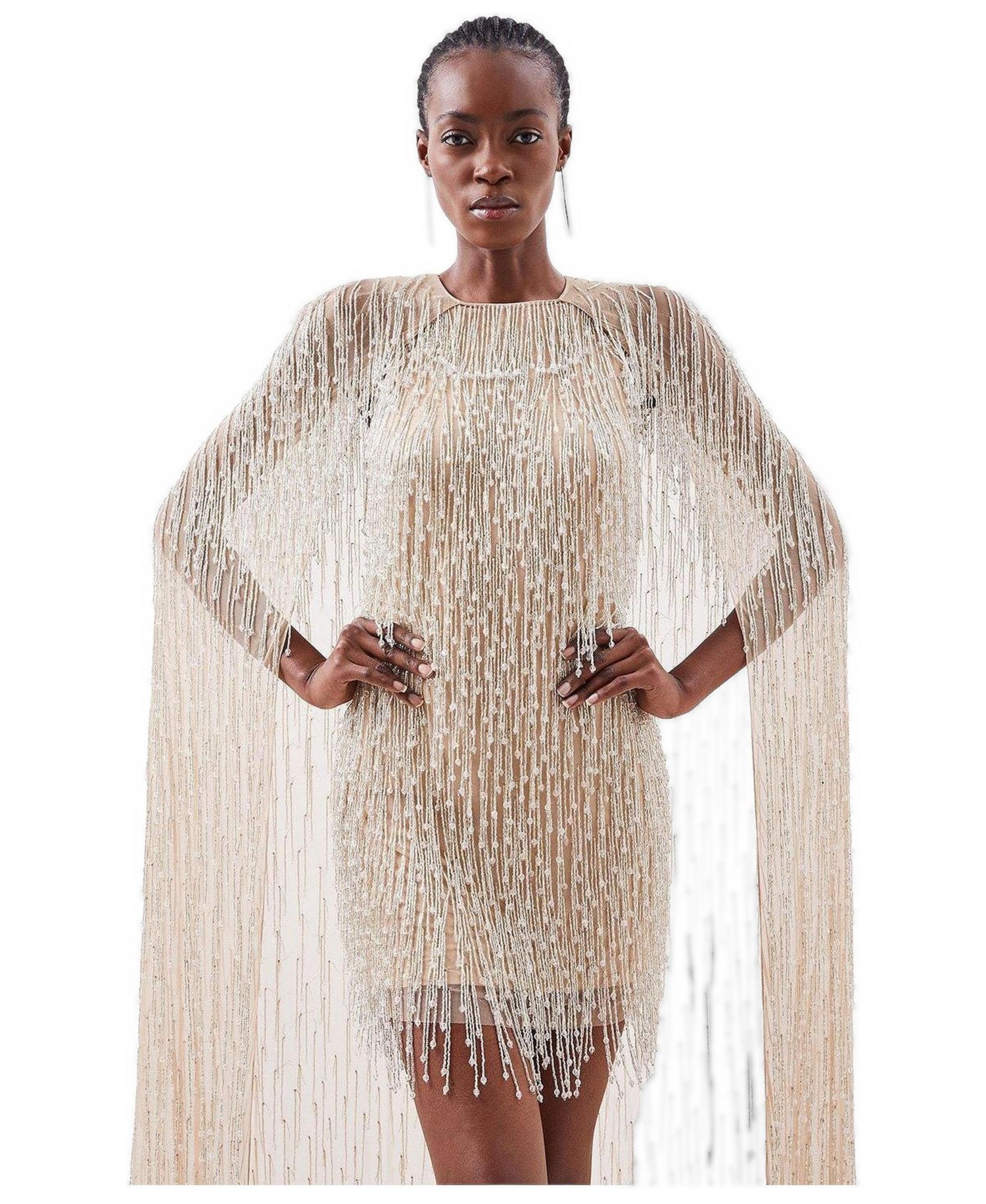 Women's Fringe Cape Mini Dress