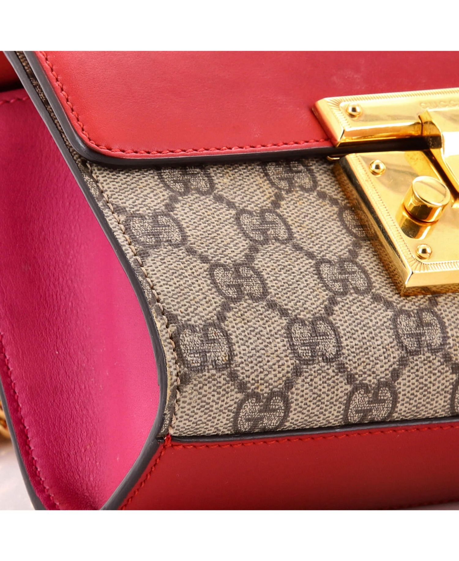 Small Padlock Shoulder Bag GG Coated Canvas and Leather