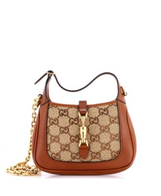 Mini Jackie 1961 Chain Hobo Crystal Embellished GG Canvas