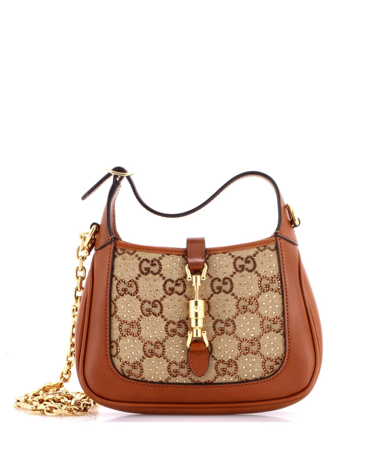 Mini Jackie 1961 Chain Hobo Crystal Embellished GG Canvas