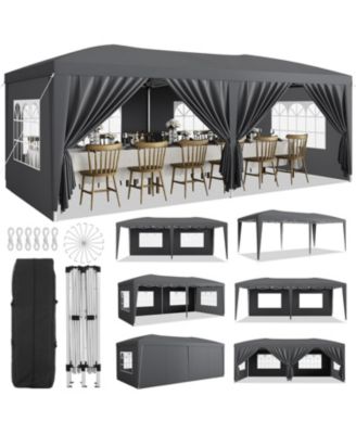 10x20 Feet Heavy-Duty Pop Up Canopy Tent with 6 Removable Sidewalls Adjustable Commercial Outdoor Tent for Parties Weddings and Events