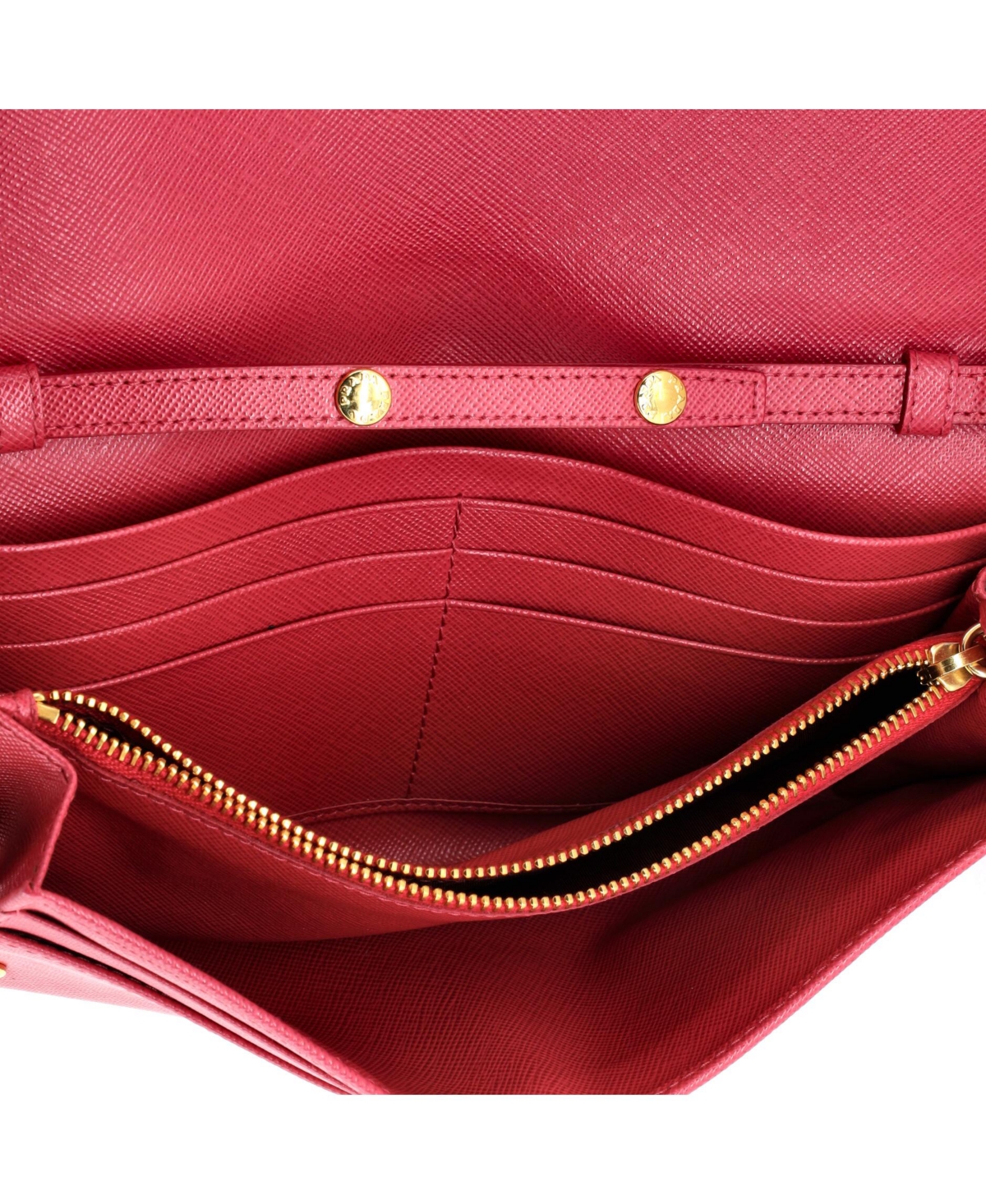 Pre-Owned Prada Wallet on Chain Saffiano Leather