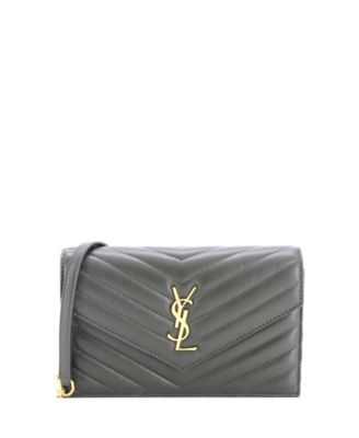 Small Classic Monogram Wallet on Chain Matelasse Chevron Leather