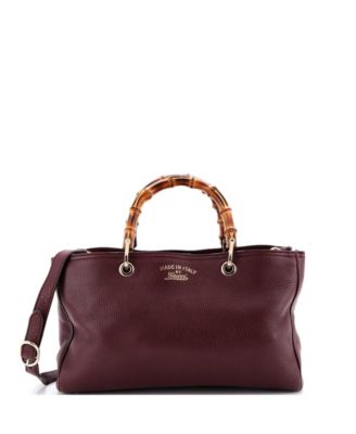Medium Bamboo Shopper Tote Leather