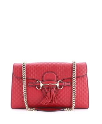 Medium Emily Chain Flap Bag Microguccissima Leather