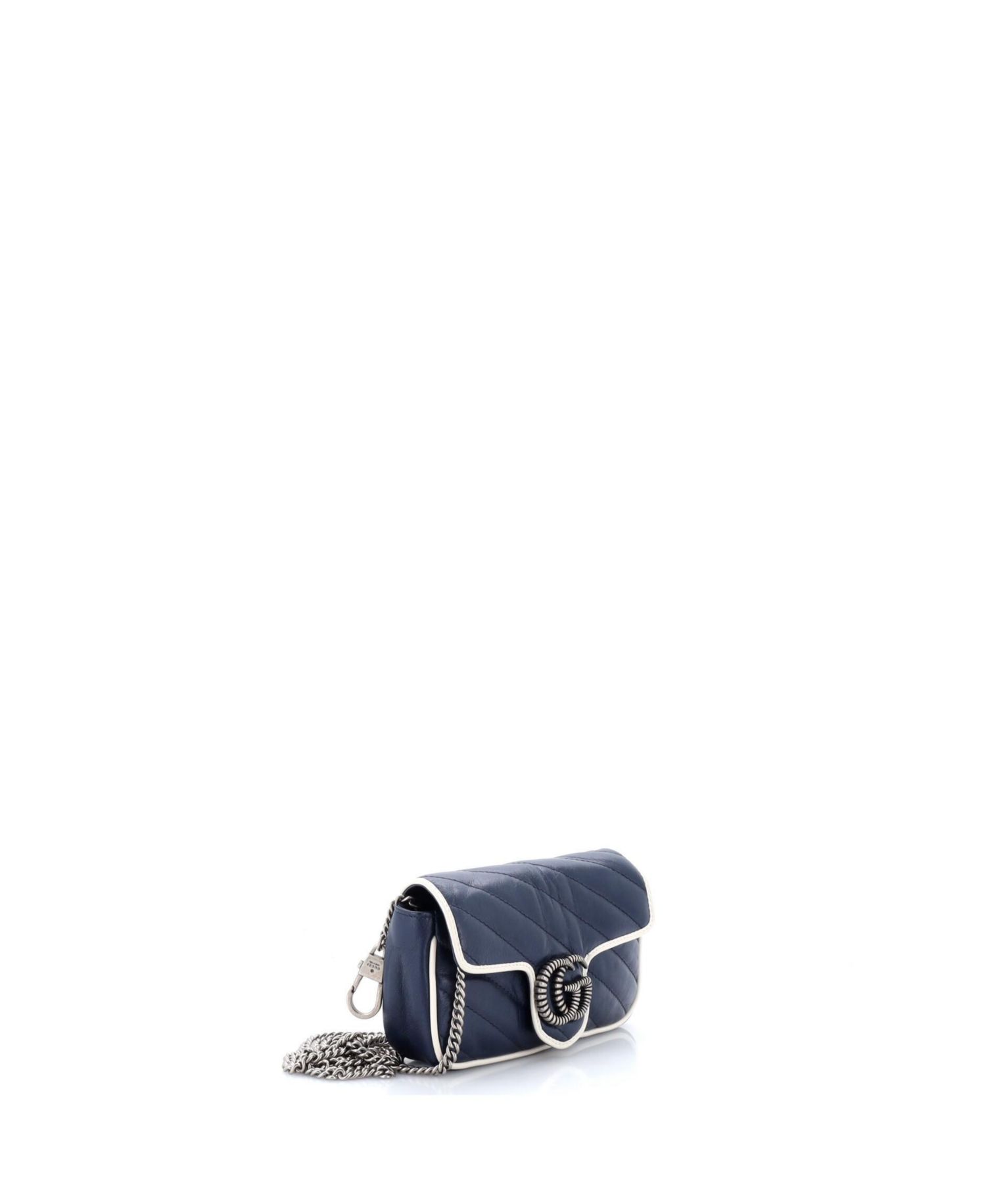 Super Mini GG Marmont Flap Bag Diagonal Quilted Leather