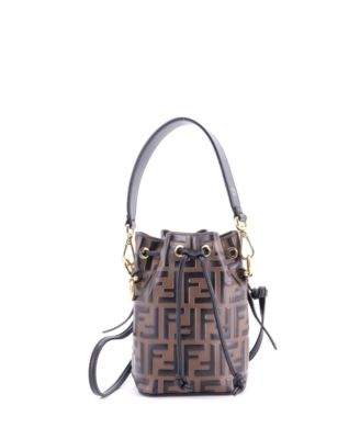 Mini Mon Tresor Bucket Bag Zucca Embossed Leather