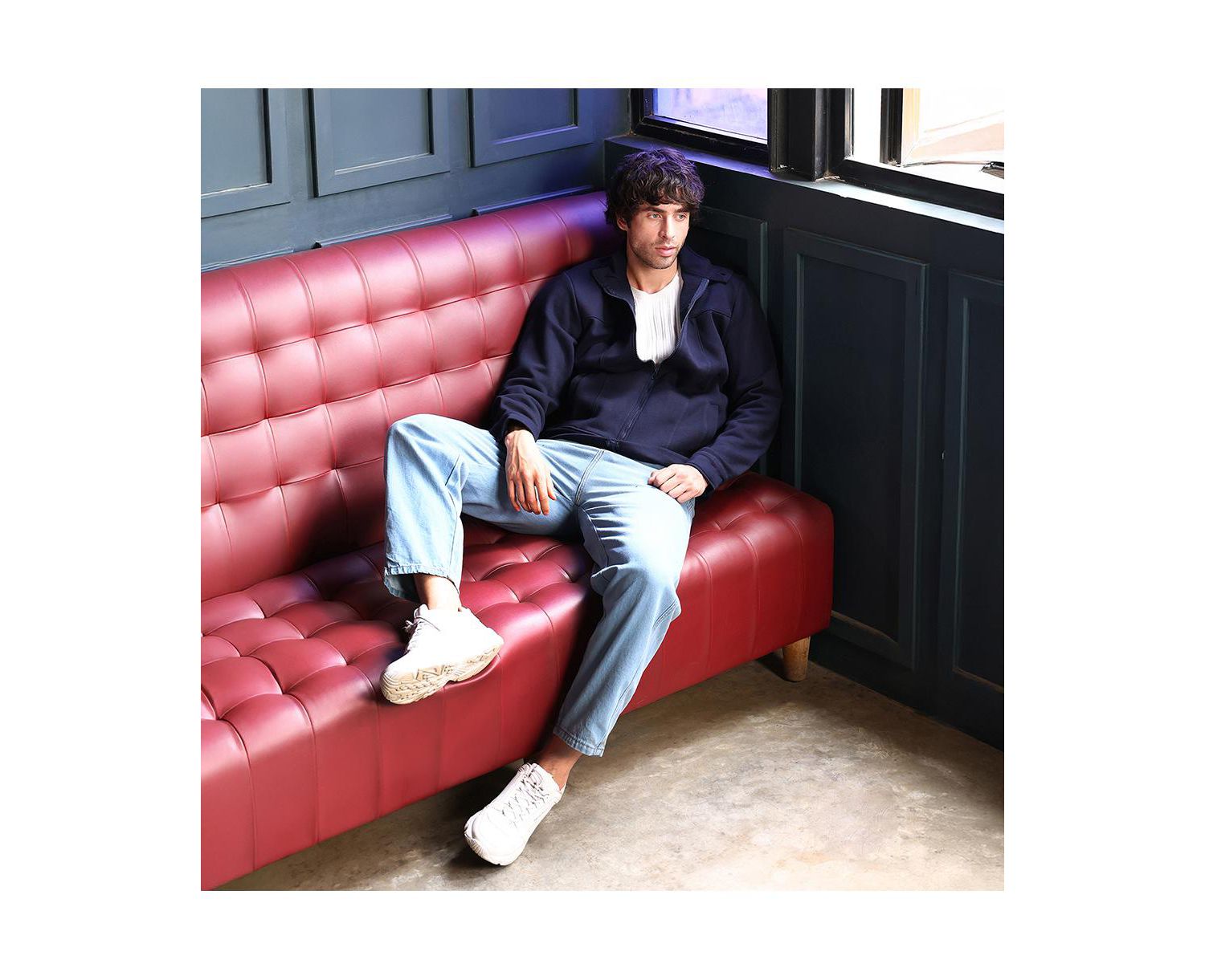 Men's Panel-Stitch Knit Sweatshirt