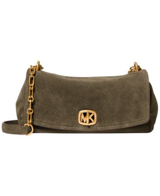 Bryant Suede Small Turn-Lock Convertible Chain Crossbody Handbag