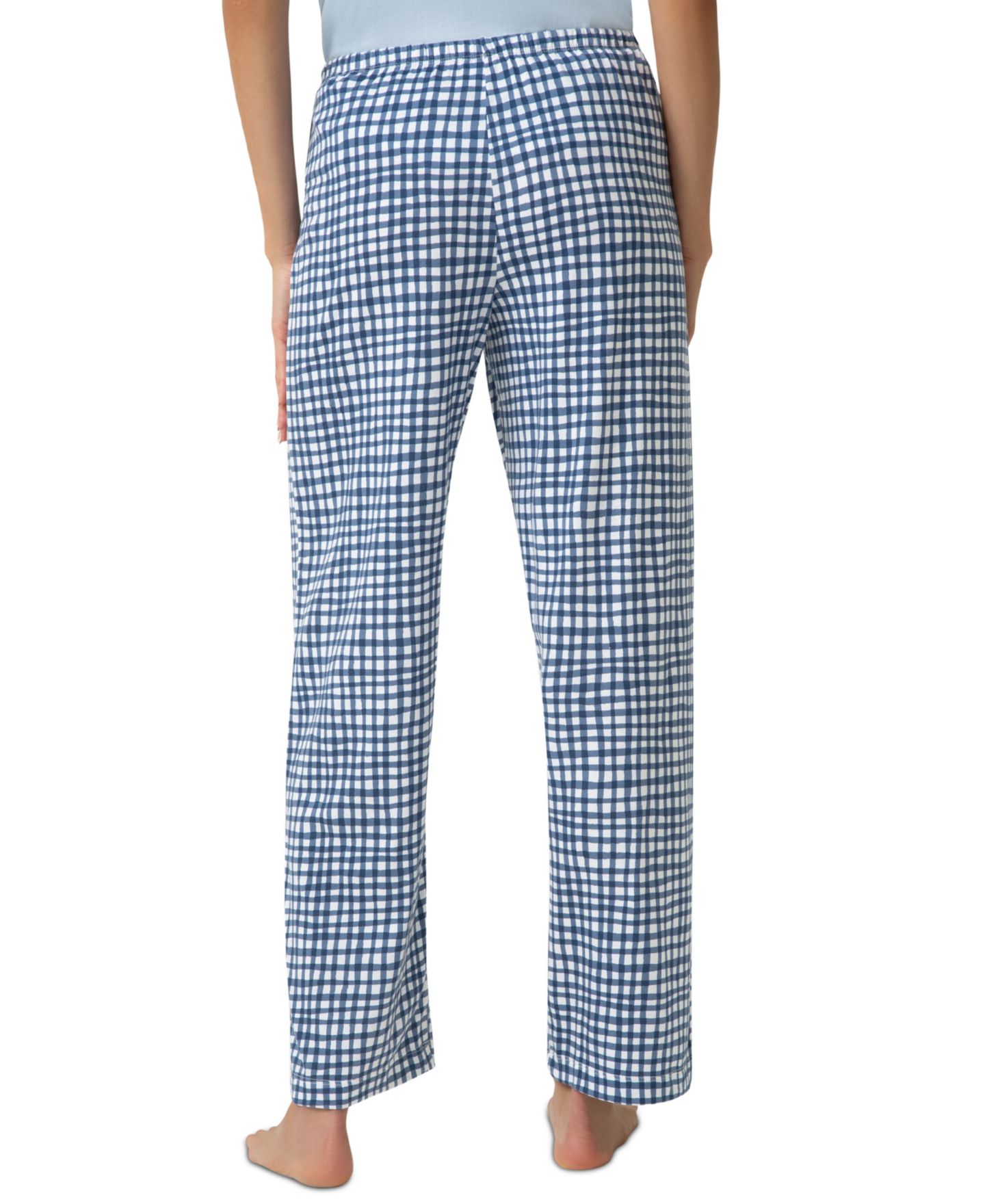 Женские брюки Hue Good Time Gingham, цвет: Синий в мелкую клетку — фото 4