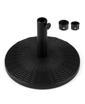 Concrete Patio Umbrella Base with Rattan Pattern for Parasol 1.5-1.9in Poles