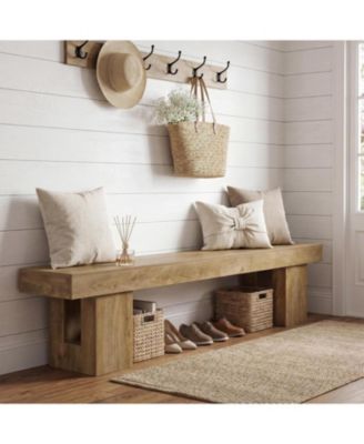 Entryway Bench, 83-Inch Shoe Bench with Sturdy Base, Modern Rustic Decorative Seat